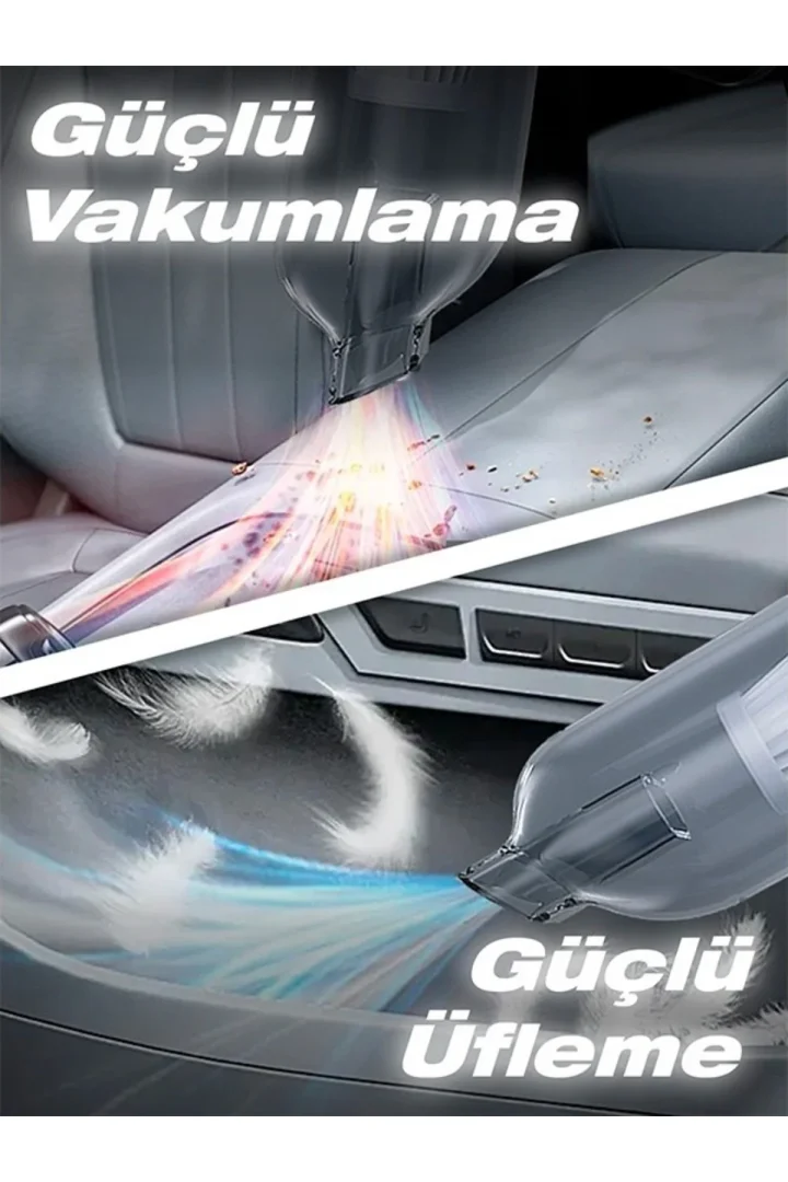 AHV-19 Kablosuz Araç İçi Süpürge Mor | 17000PA Güçlü Vakum | Fırçasız Motor | Üfleme & Vakum