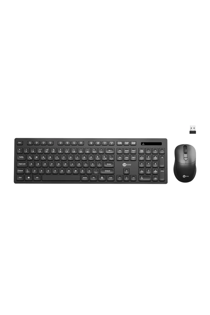 Lecoo Kw201 Kablosuz Türkçe Q Klavye & Mouse Set Siyah