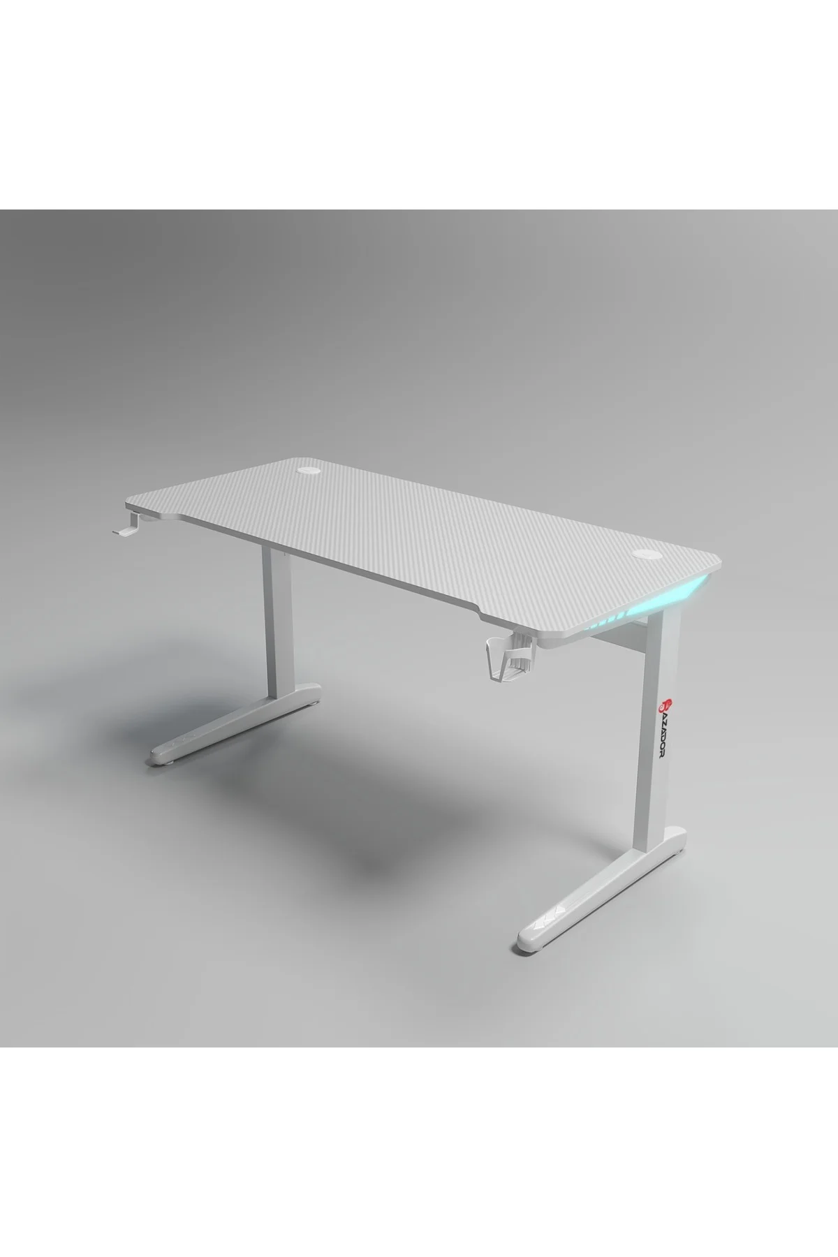 140x60x74cm RGB LED Işıklı Oyuncu Masası - Karbon Fiber Kaplama, Metal Ayaklı Geniş Profesyonel Oyuncu