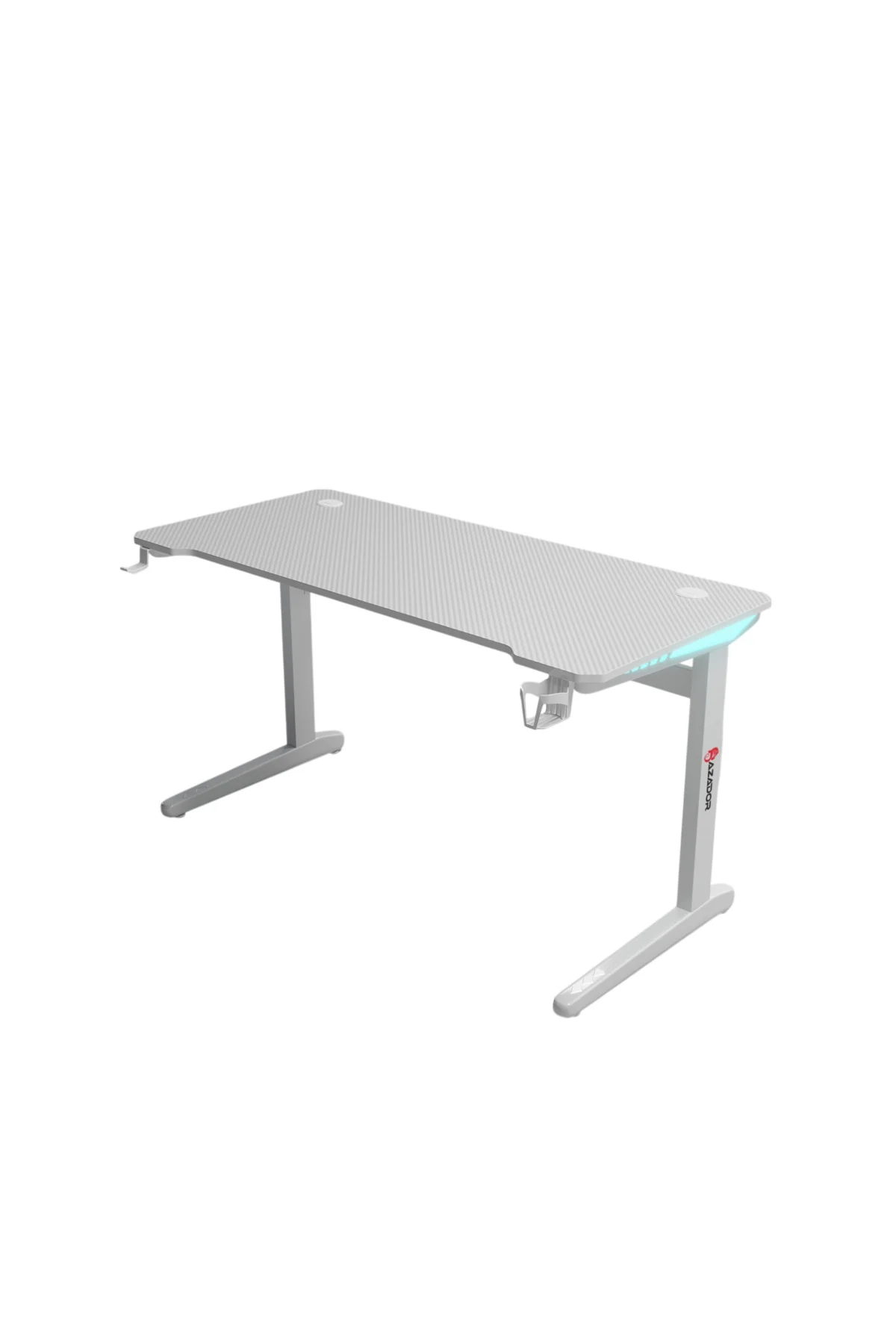 140x60x74cm RGB LED Işıklı Oyuncu Masası - Karbon Fiber Kaplama, Metal Ayaklı Geniş Profesyonel Oyuncu