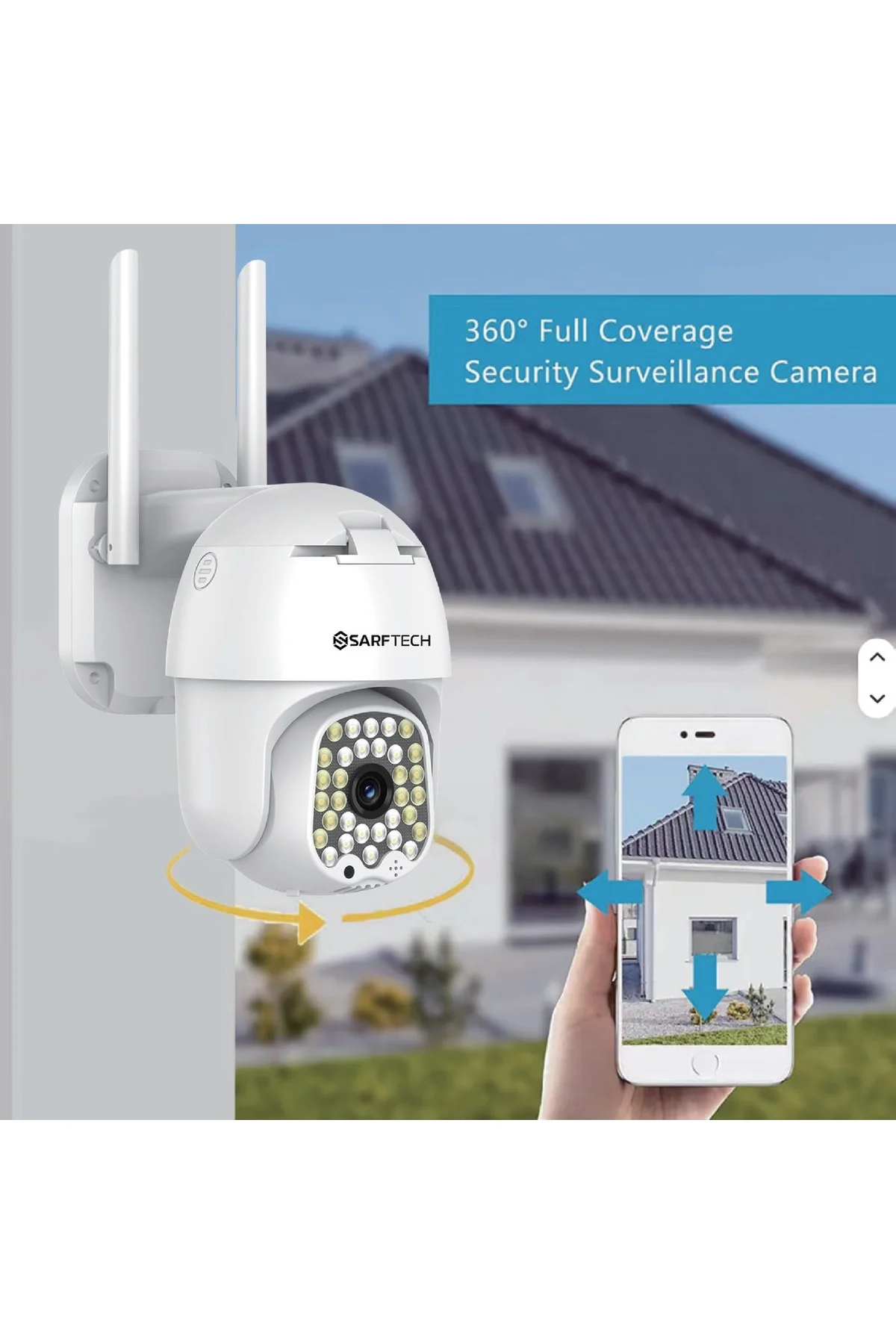 360° Ip Güvenlik Kamera Gece Görüş Sensörlü Harekete Duyarlı 1080p 4k Ip Güvenlik Kamerası