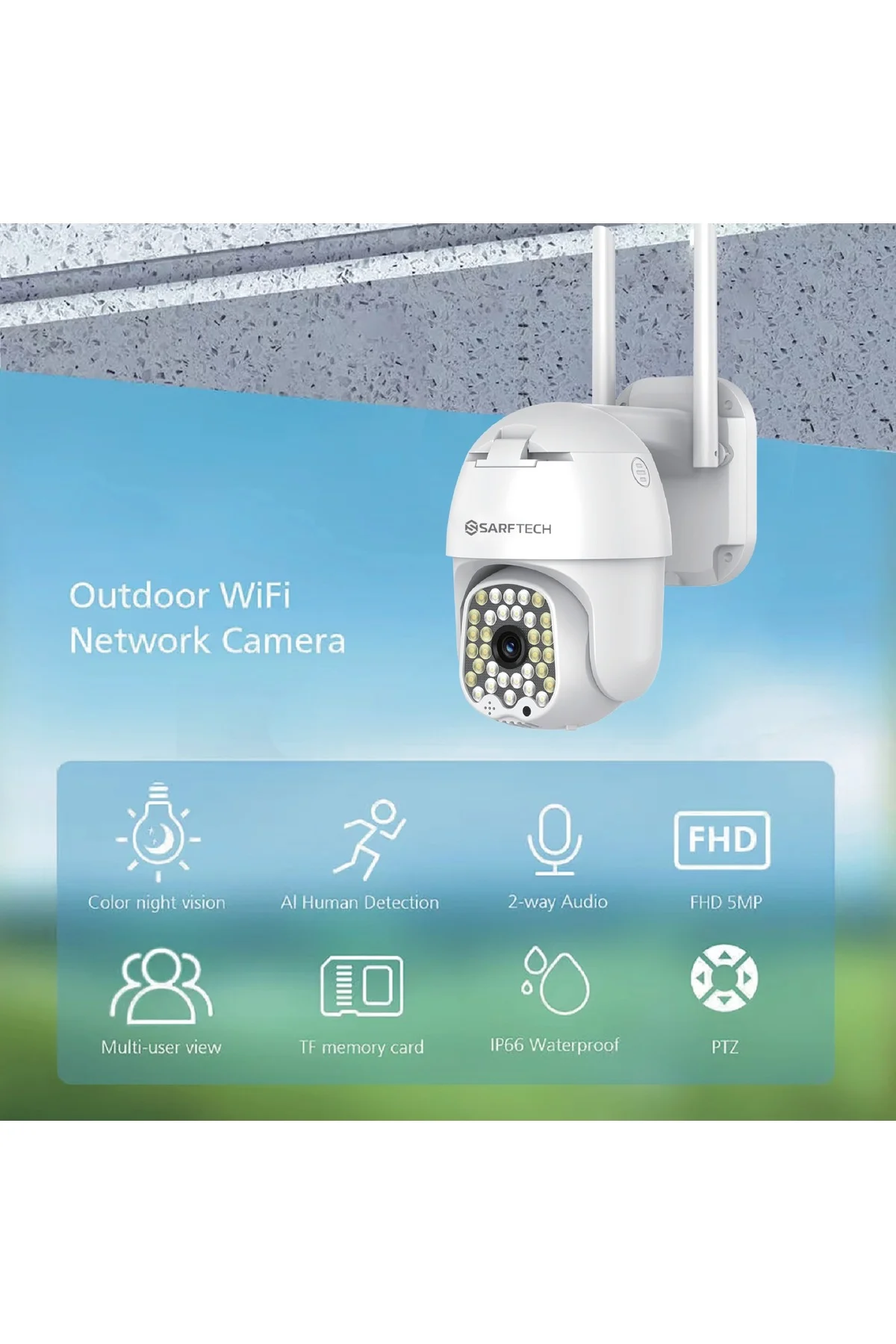 360° Ip Güvenlik Kamera Gece Görüş Sensörlü Harekete Duyarlı 1080p 4k Ip Güvenlik Kamerası
