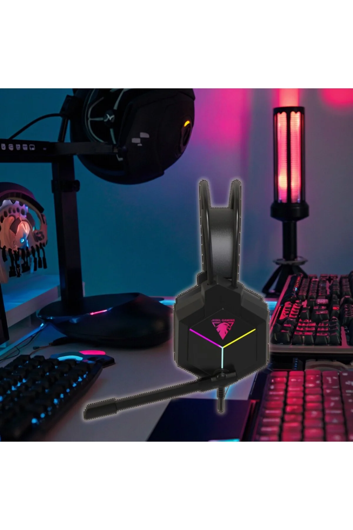 7.1 USB Siyah Reinbow Aydınlatmalı Argonomik Hafif Gaming Oyuncu Kulaklık