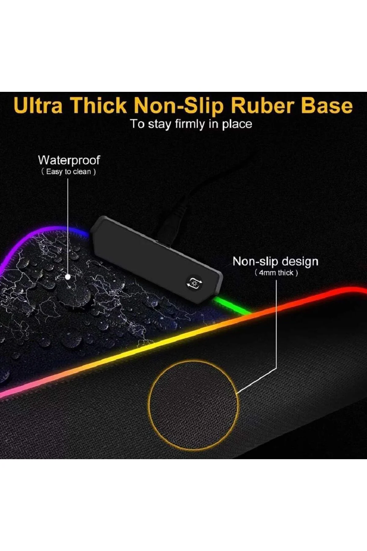80x30 Rgb Dünya Desenli Mouse Pad Led Işıklı Su Geçirmez Dünya Desen Gaming Mousepad 80x30