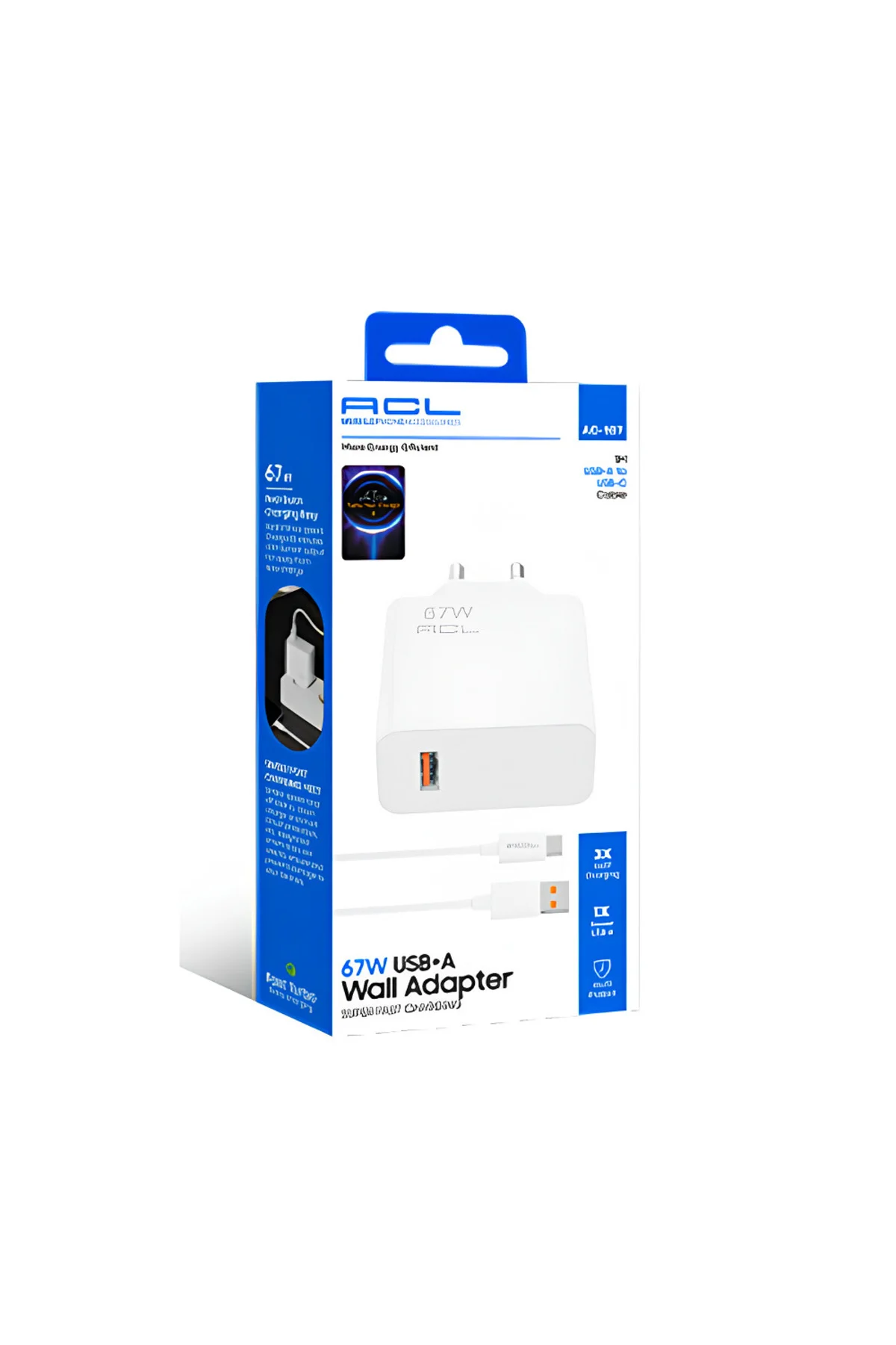 AC-107 67Watt 1xUSB-A 1metre Kablo Kaliteli Hızlı Duvar Şarj Aleti