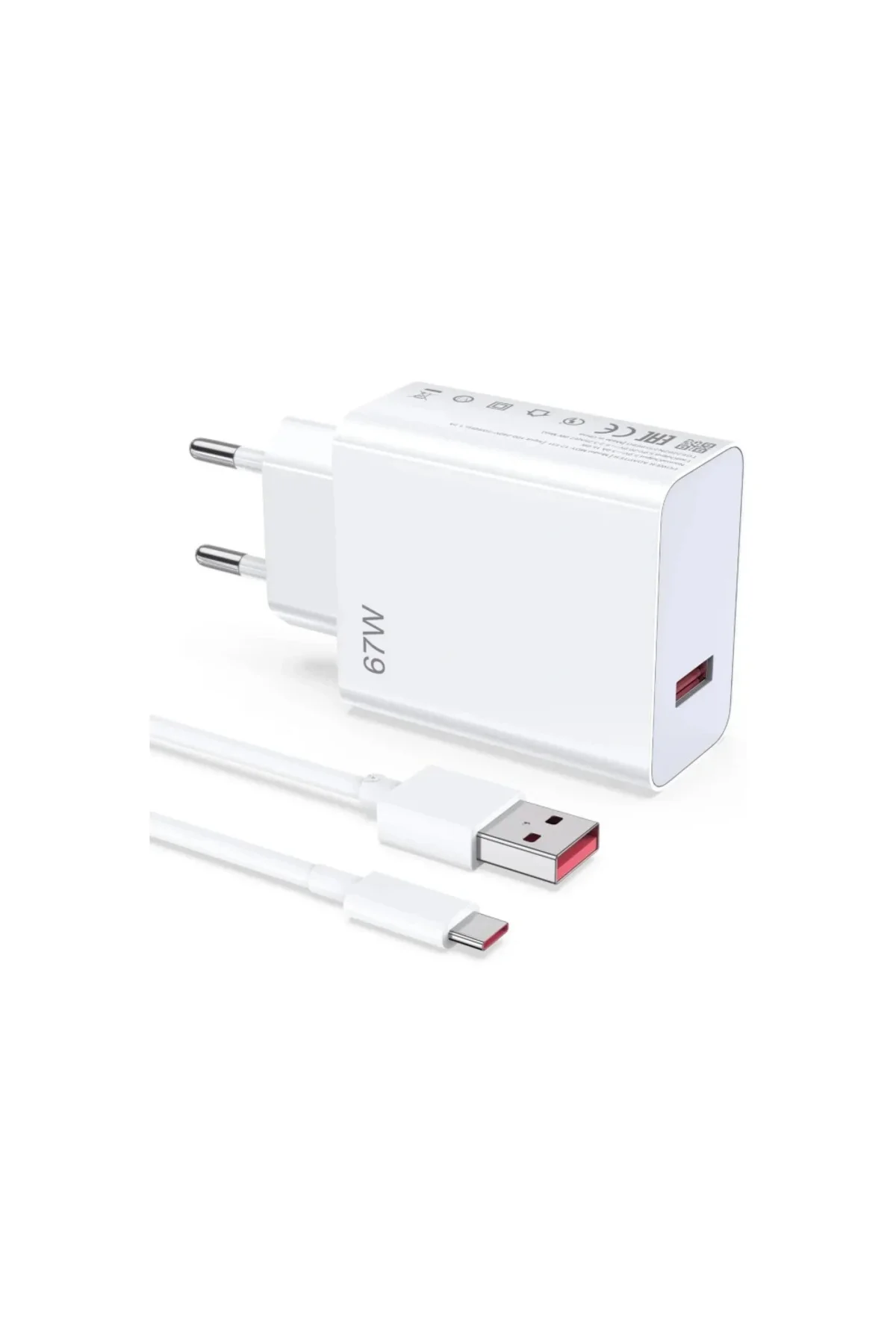 AC-107 67Watt 1xUSB-A 1metre Kablo Kaliteli Hızlı Duvar Şarj Aleti