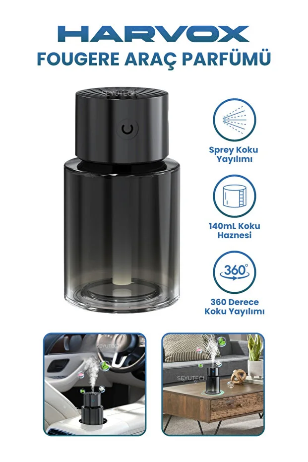 Araç Parfümü 120ML Koku Haznesi Ortam ve Oda Hava Nemlendirici Aromaterapi
