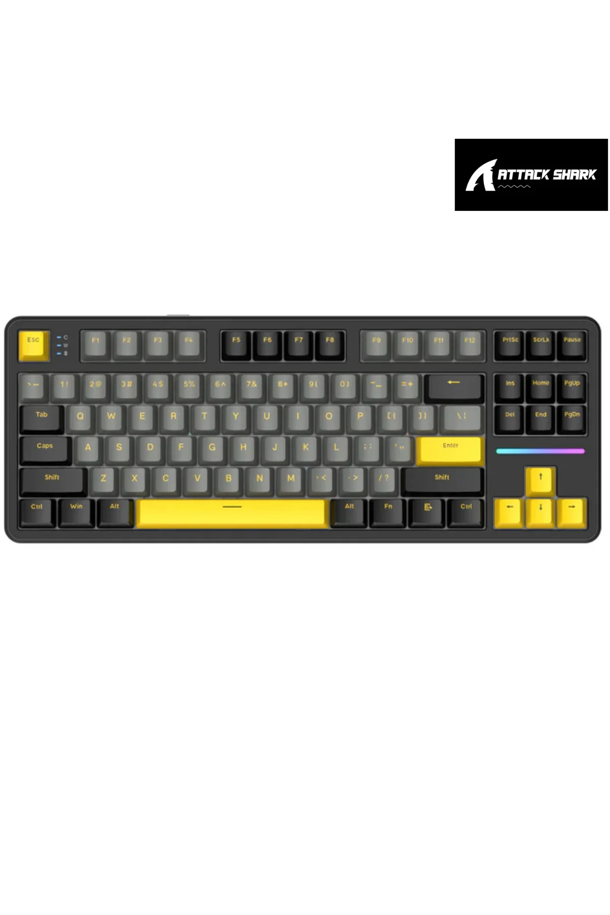 AttackShark X87 Star Black RGB App Uygulamalı SBerry Switch TriMode Profesyonel Gaming Oyuncu Klavye