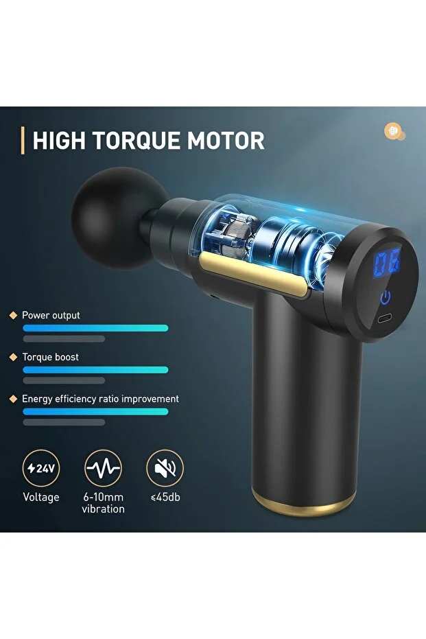 Auhma AMG6 Masaj Tabancası – 6 Kademeli, Derin Doku Masajı, Yüksek Tork Motor