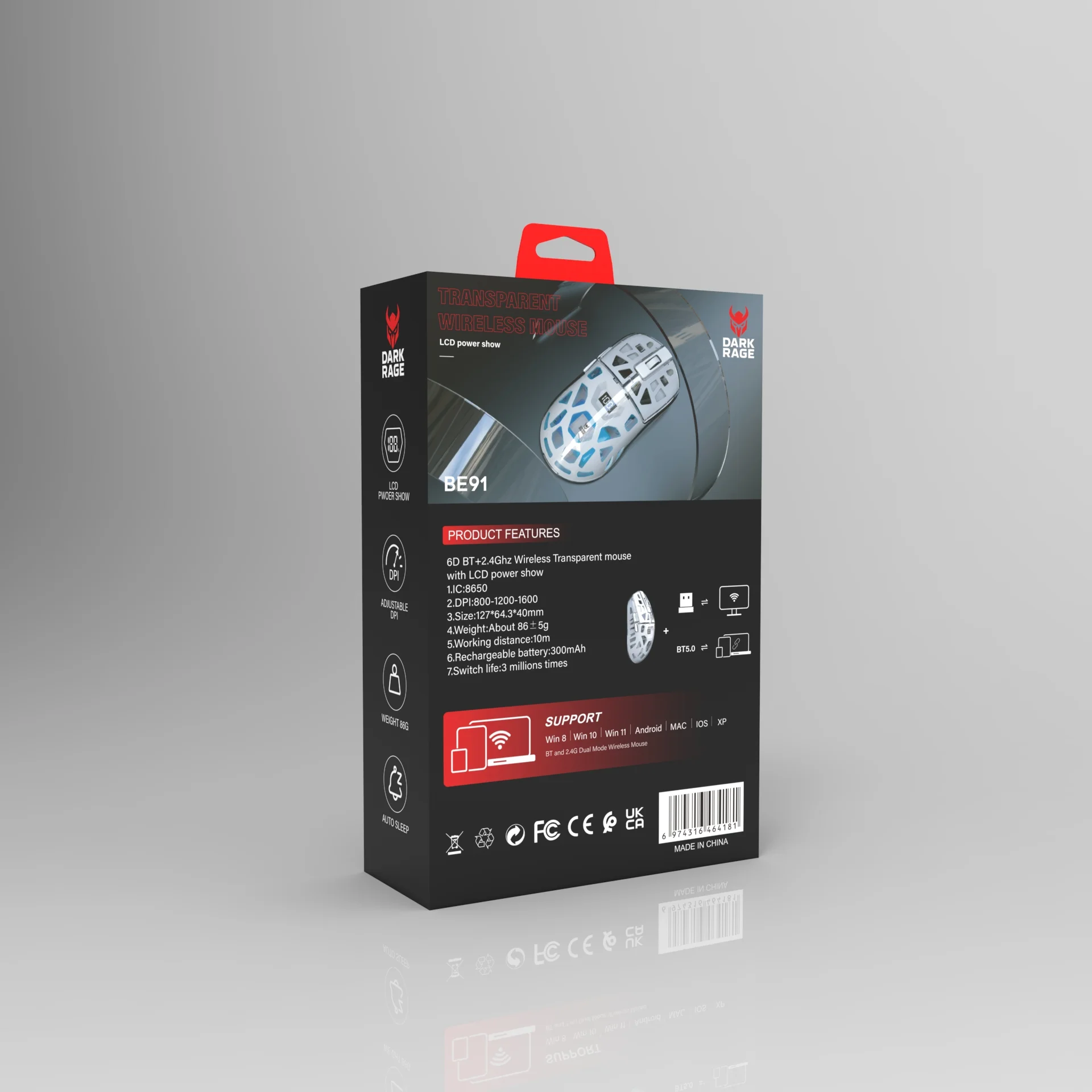BE91 Kablosuz Bluetooth Oyuncu Mouse
