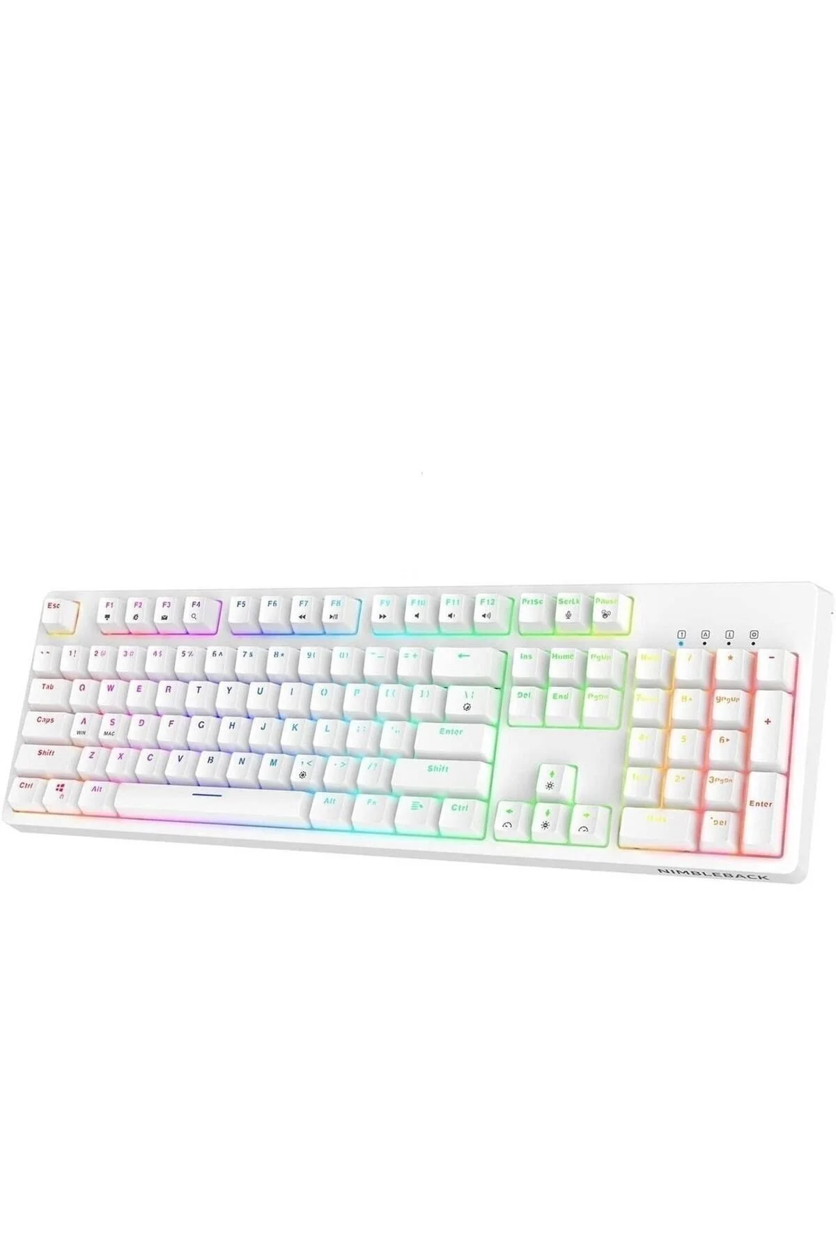Beyaz Rgb Mavi Switch Q Gaming Tam Mekanik Kablolu Oyuncu Klavyesi Bkb4