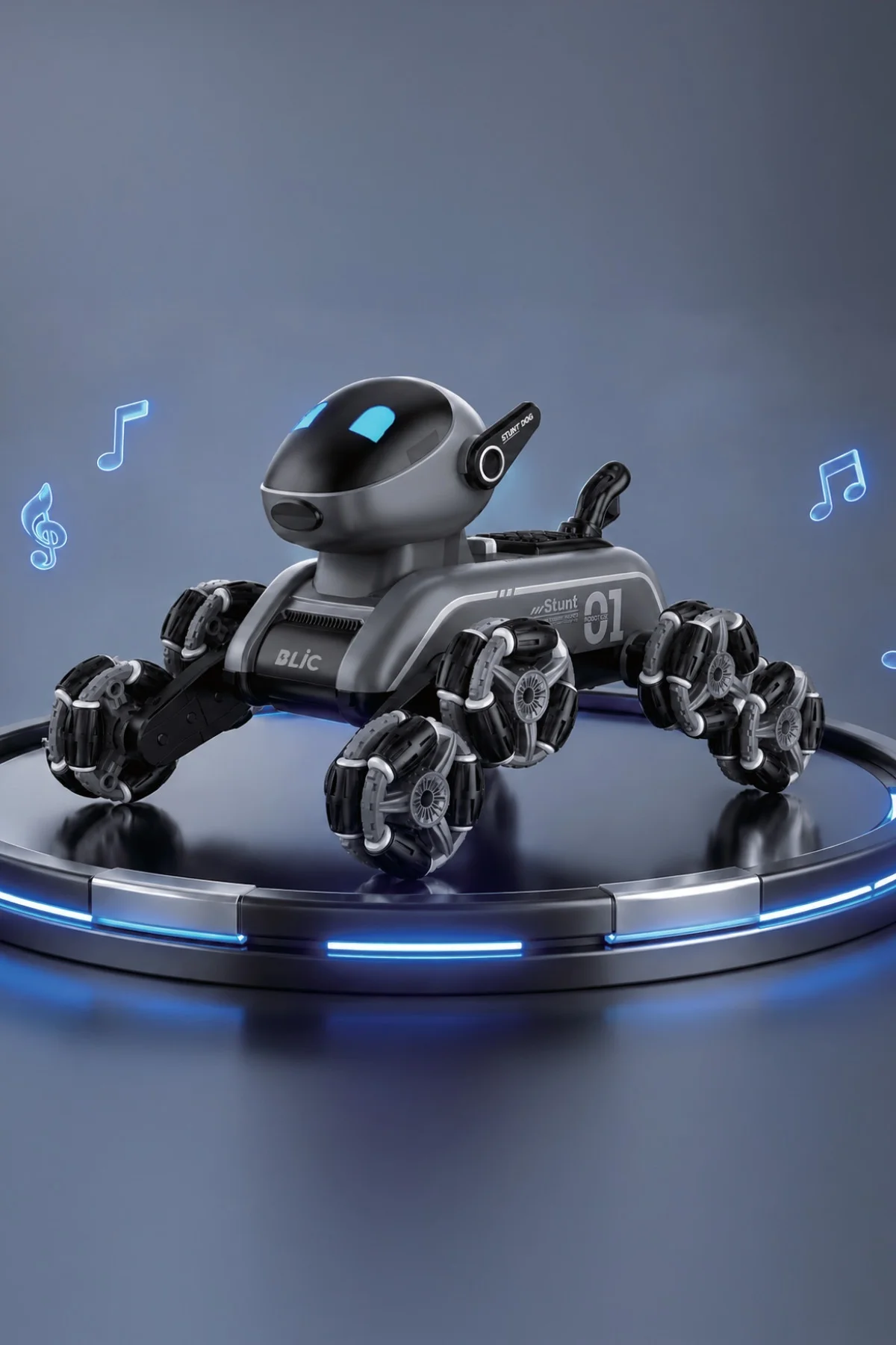 BRB3 AI Robot Dog Akıllı Robot Köpek – 2.4GHz Uzaktan Kumandalı, 360° Omni Tekerlekli, Drift ve