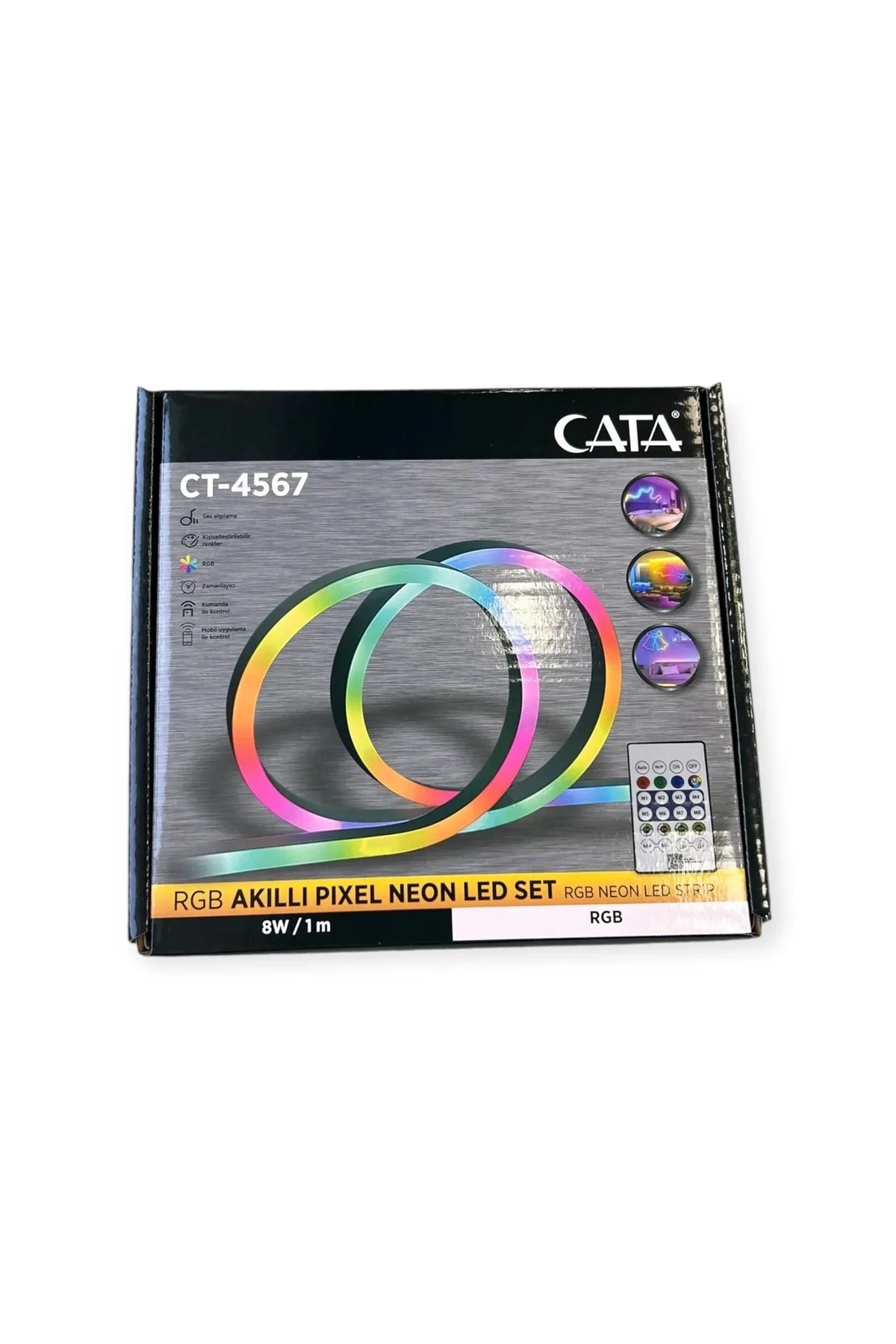 Cata CT-4567 Pixel Neon LED Set 5 Metre RGB Kumandalı Esnek Şerit Işık İç & Dış Mekan Dekoratif Aydı