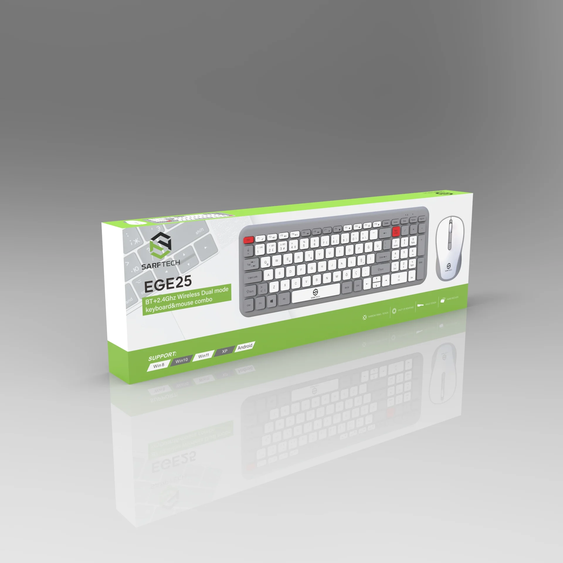 EGE25 Bluetooth + Kablosuz Klavye Mouse Set
