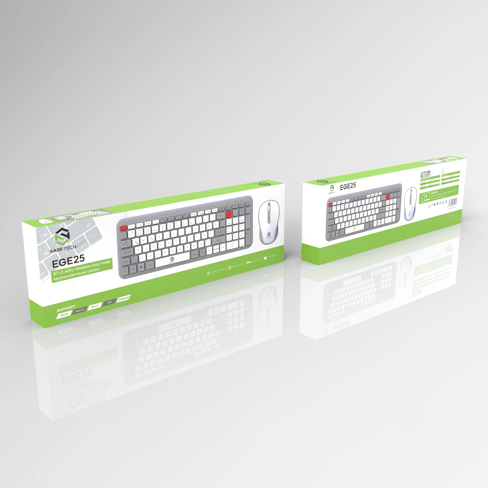 EGE25 Bluetooth + Kablosuz Klavye Mouse Set