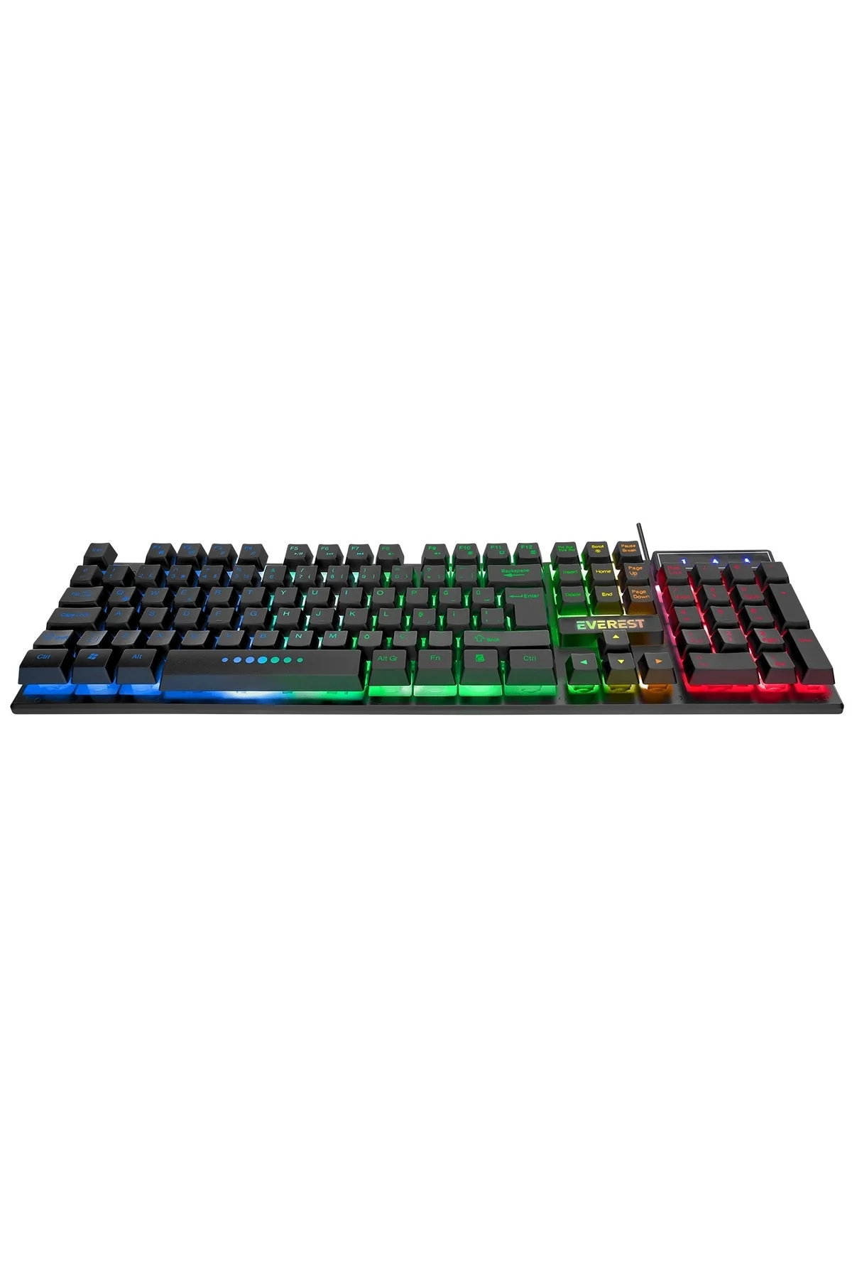 Everest Klavye Mouse Set Oyuncu Gökkuşağı Aydınlatmalı KM-198 Luminax Siyah