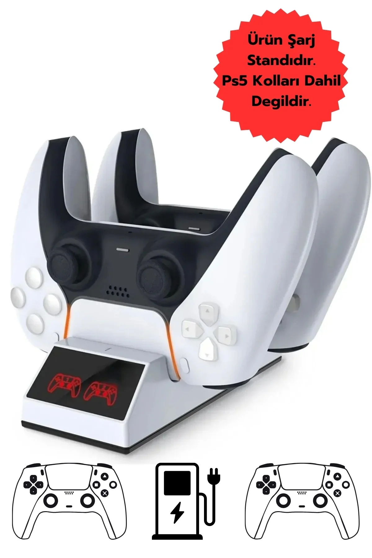 Hepu TP5-0508B Ps5 Joystick Şarj Standı Dualsense Göstergeli Şarj İstasyonu