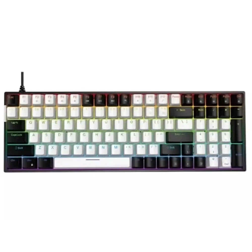Jedel 100 Tuşu RGB Gaming Mekanik Klavye Oyuncu Klavyesi Uzun Ömürlü Blue Switch