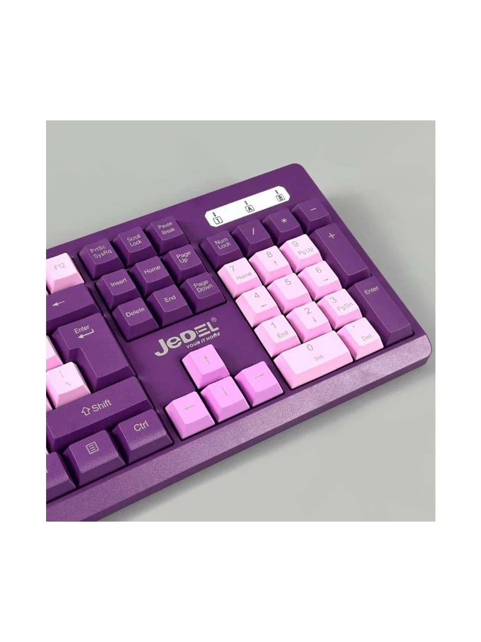 Jedel WS737 Kablosuz Klavye + Mouse + Mousepad 3'ü 1 Ara Set (Mor / Pembe)