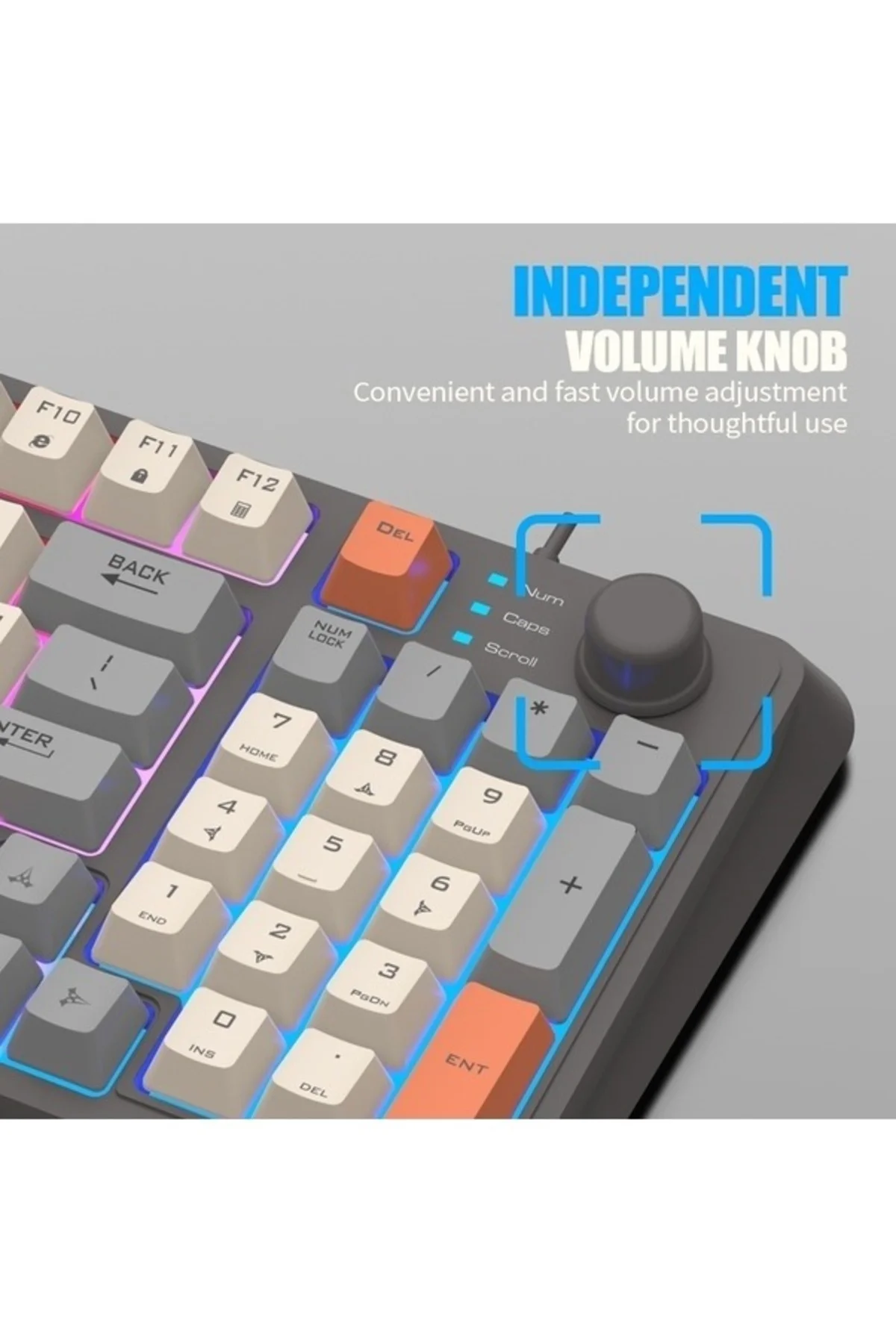 K82 Numerik Tuş Süper Hafif Süper Sessiz Gaming & Office Göstergeli Ses ve RGB Kontrol Oyuncu Klavye