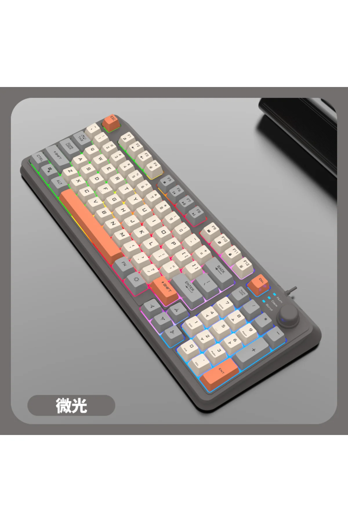 K82 Numerik Tuş Süper Hafif Süper Sessiz Gaming & Office Göstergeli Ses ve RGB Kontrol Oyuncu Klavye