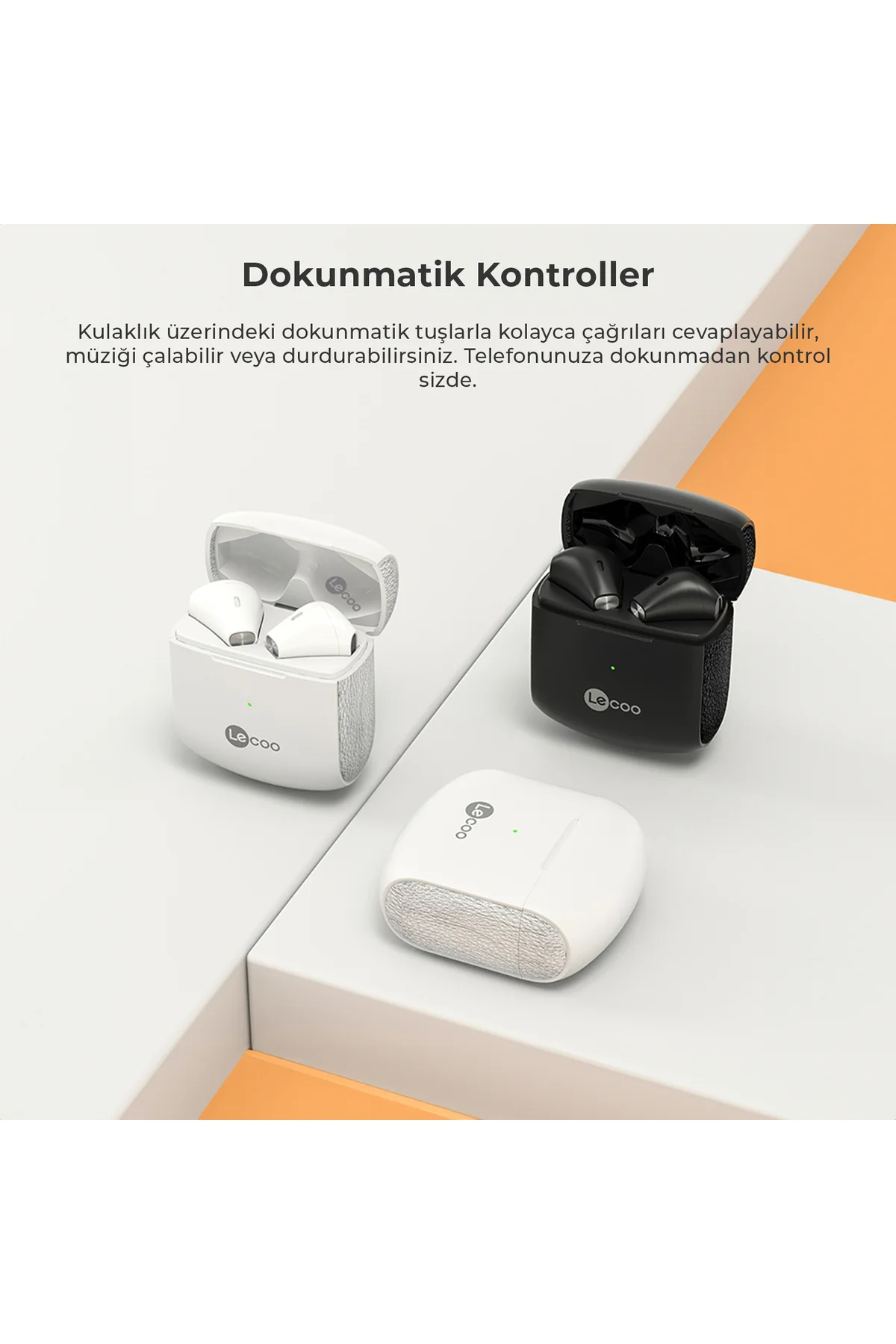 Lecoo Ew303 Bluetooth 5.0 Tws Kablosuz Kulak Içi Mikrofonlu Kulaklık Beyaz Suya Dayanıklı Spor