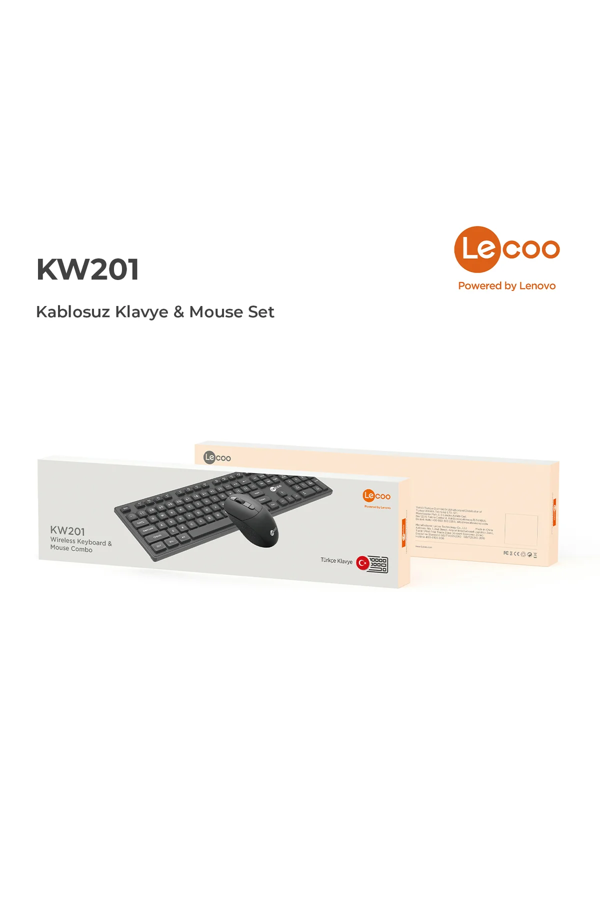 Lecoo Kw201 Kablosuz Türkçe Q Klavye & Mouse Set Siyah