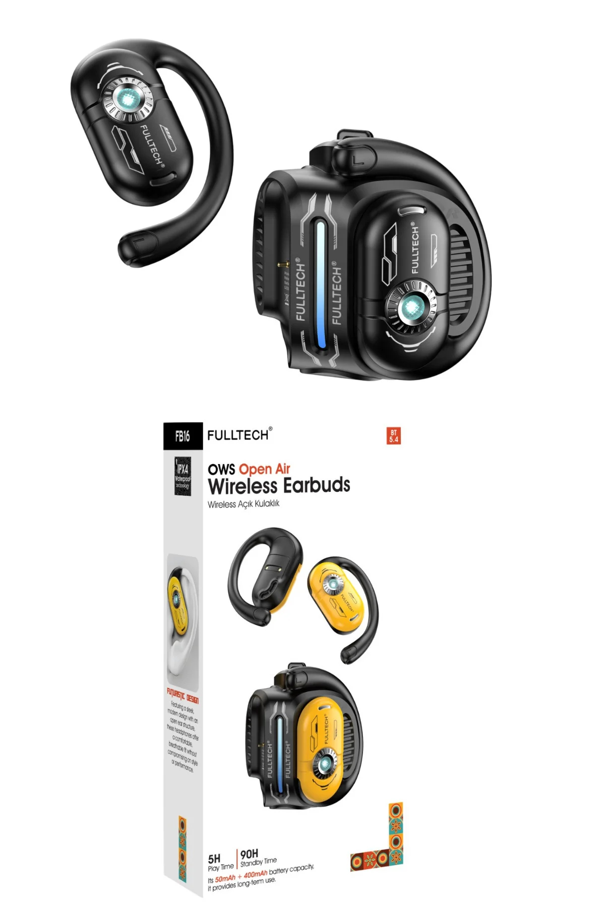 Özel Rahat OWS Açık Tasarım Bluetooth 5.4 Kablosuz Kulaklık IPX4 Su Geçirmez Airbuds Wireless Bt Kulaklık