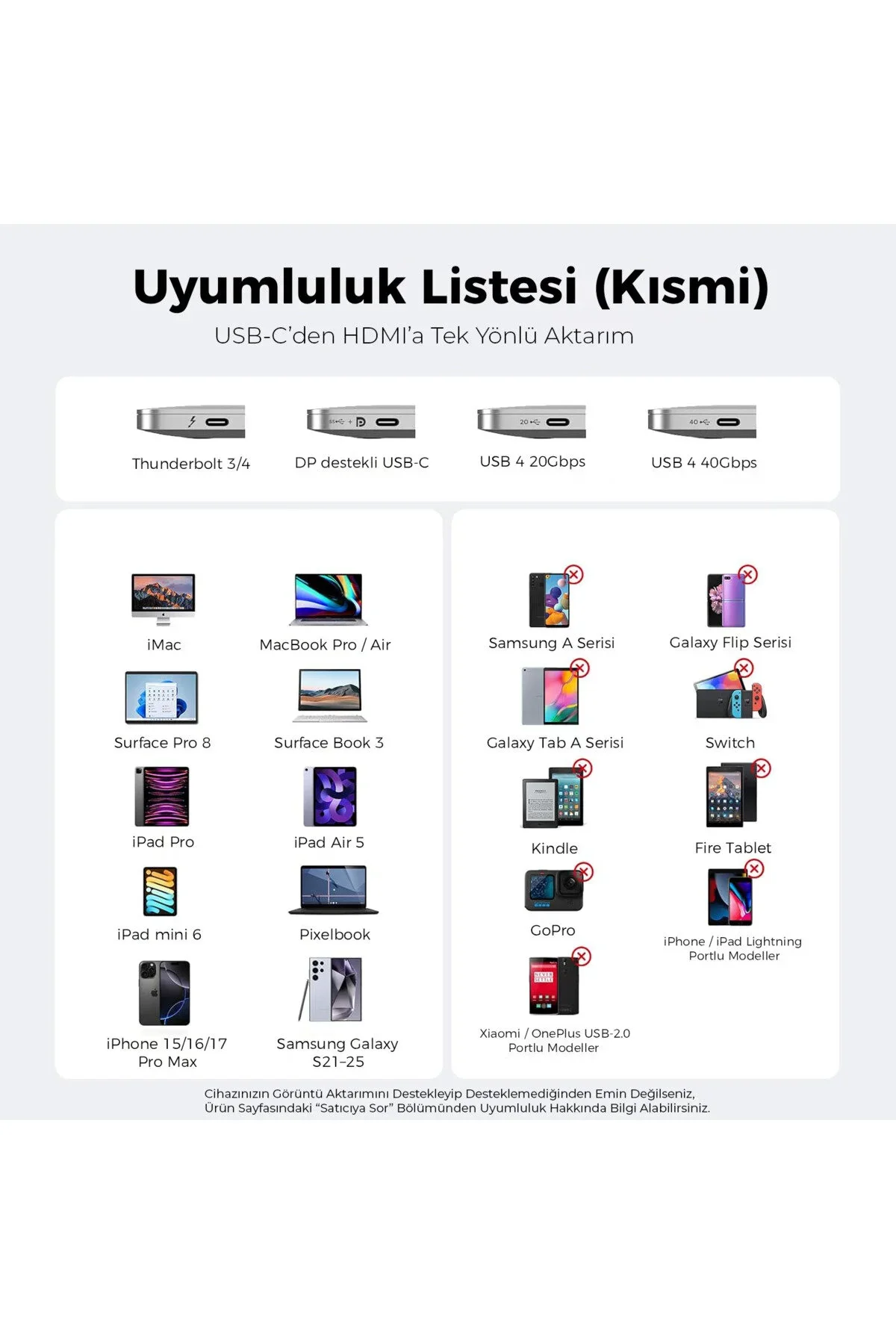 Premium Type-C USB-C to HDMI Kablo (4K60Hz,1080P165Hz) HDR Type-C to HDMI 2.0 Görüntü Aktarım Kablosu - 2 Metre
