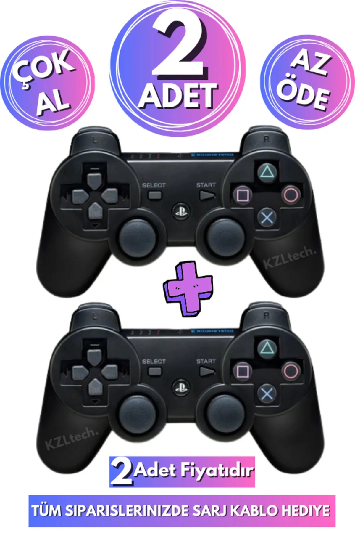 PS3 Titreşimli Bluetooth Joystick Gaming 2'li Oyun Kolu