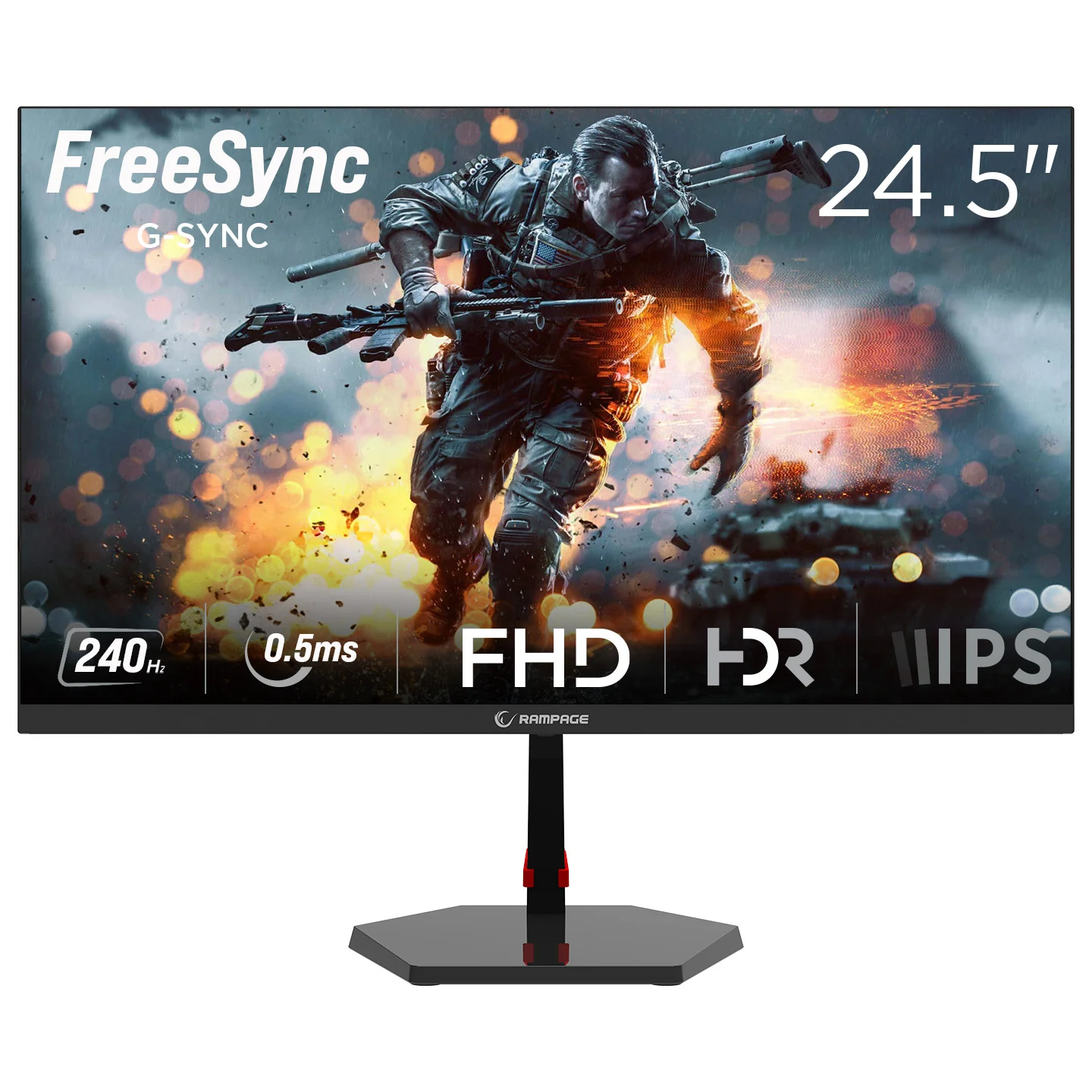 Rampage Raven RV25R240F 24,5'' 240hz 0,5ms FAST IPS FHD Freesync/G-Sync Flat Oyuncu Monitörü