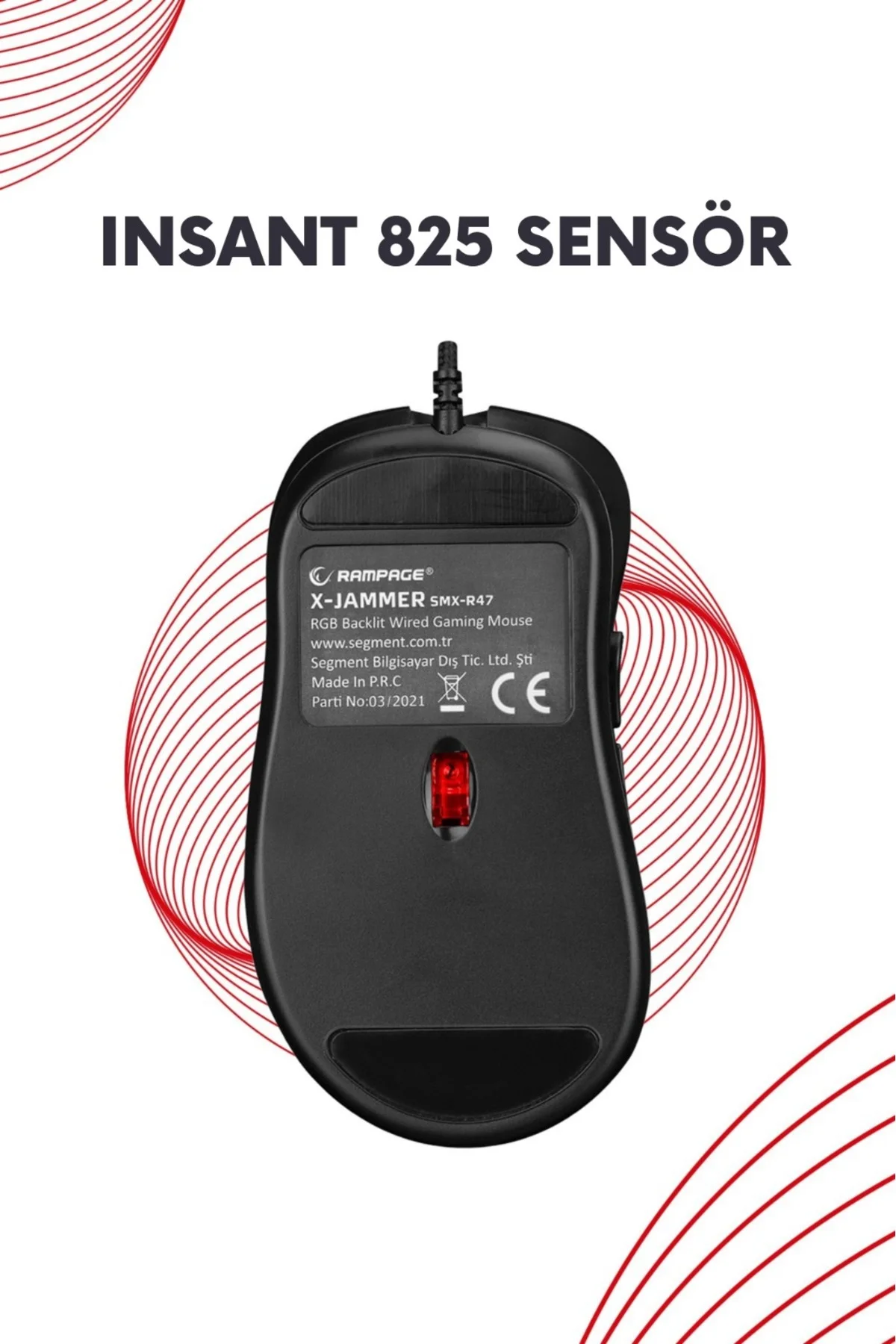 Rampage Smx-r47 X-jammer Usb Rgb Drag Click Örgü Kablo 12800 Dpi Makrolu Gaming Mouse Oyuncu Mouse