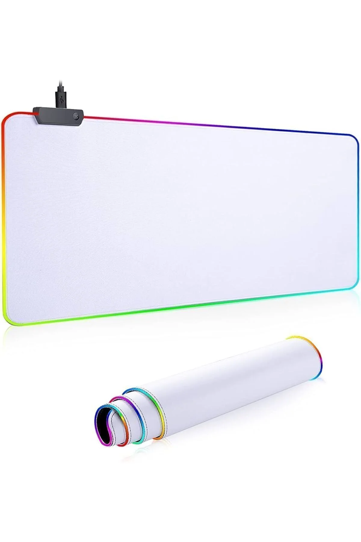 Rgb Beyaz Speed Yüzey Mouse Pad  13 Farklı Renk Modu Su Geçirmez Oyuncu Gaming Xl Mousepad