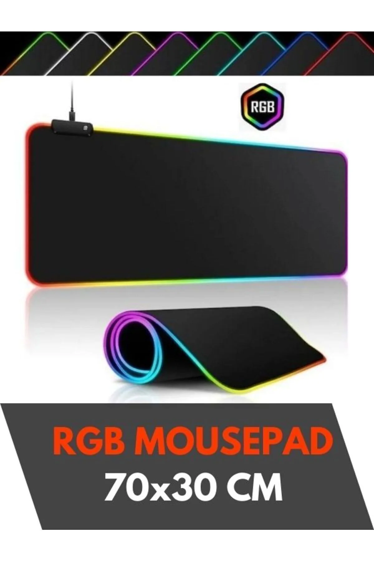 Rgb Mouse Pad Led Işıklı Speed Yüzey Su Geçirmez Gamepad Baskısız Siyah Renk Gaming Mousepad