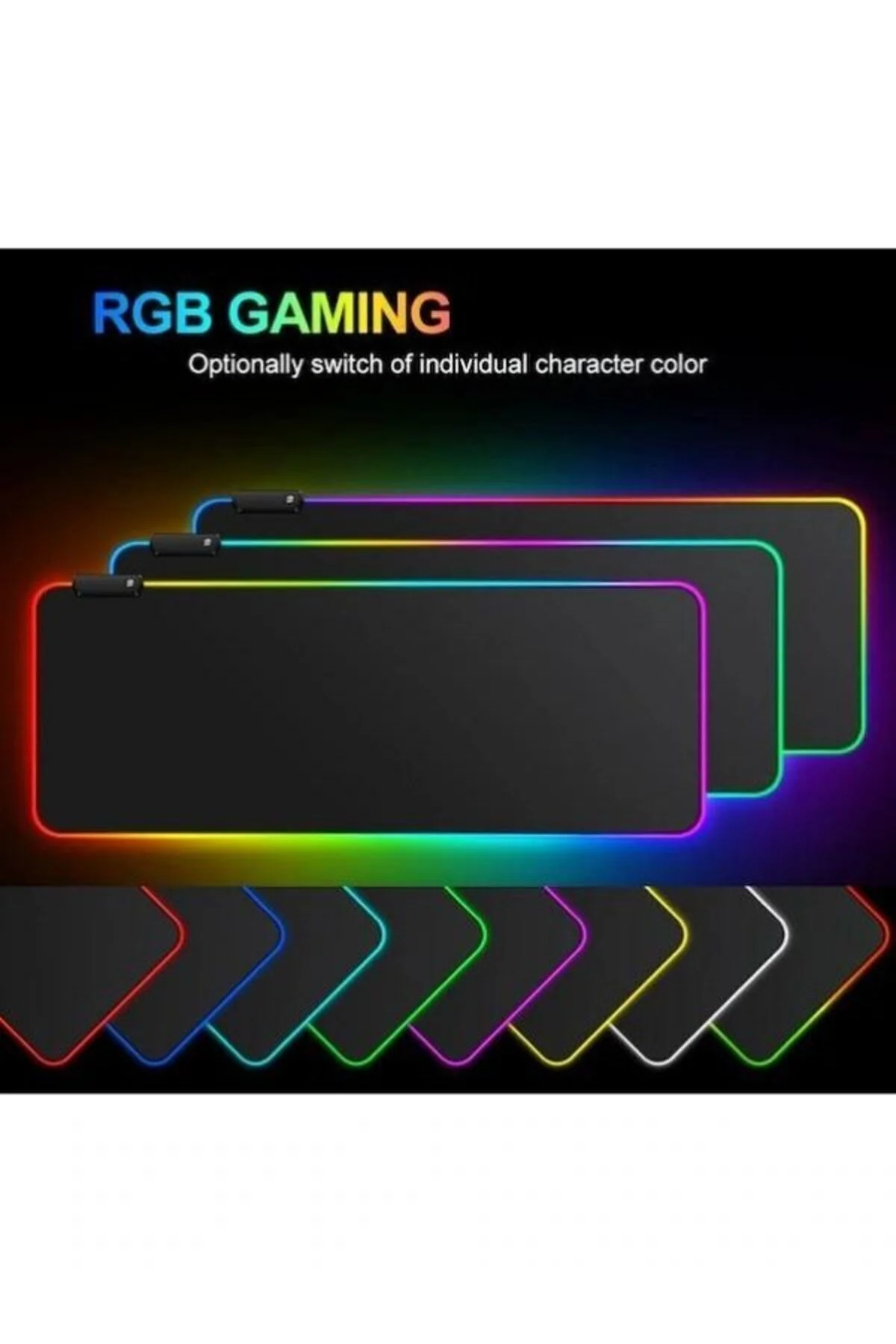 Rgb Mouse Pad Led Işıklı Speed Yüzey Su Geçirmez Gamepad Baskısız Siyah Renk Gaming Mousepad