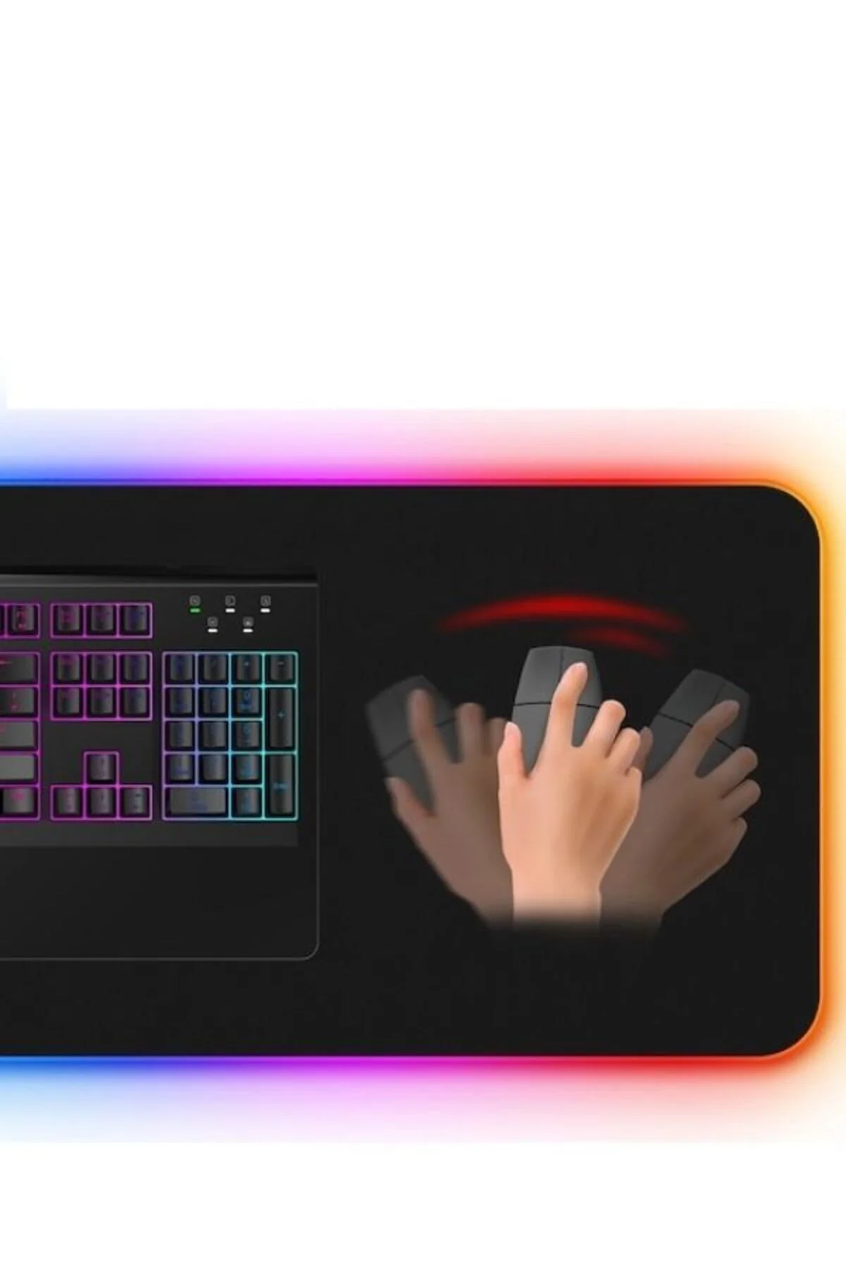 Rgb Mouse Pad Led Işıklı Speed Yüzey Su Geçirmez Gamepad Baskısız Siyah Renk Gaming Mousepad