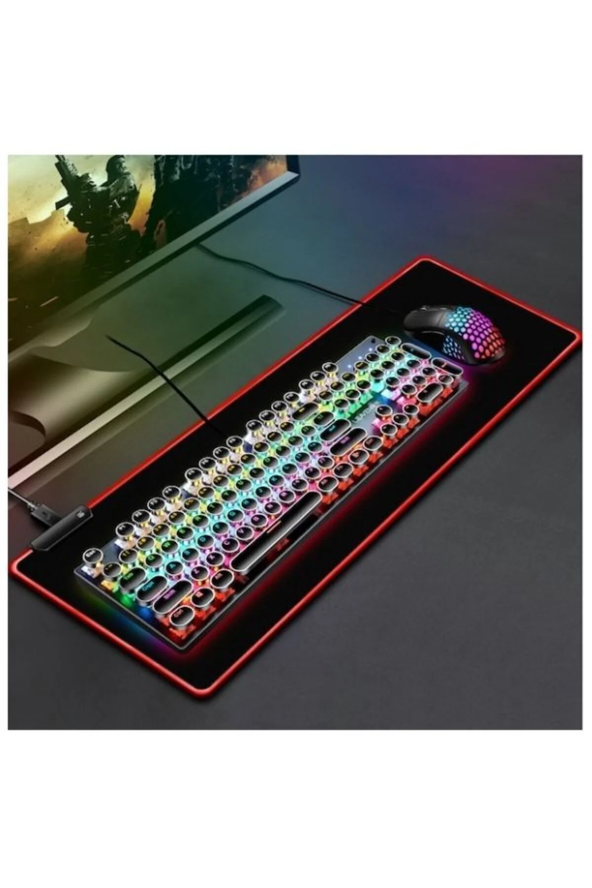 Rgb Mouse Pad Led Işıklı Speed Yüzey Su Geçirmez Gamepad Baskısız Siyah Renk Gaming Mousepad