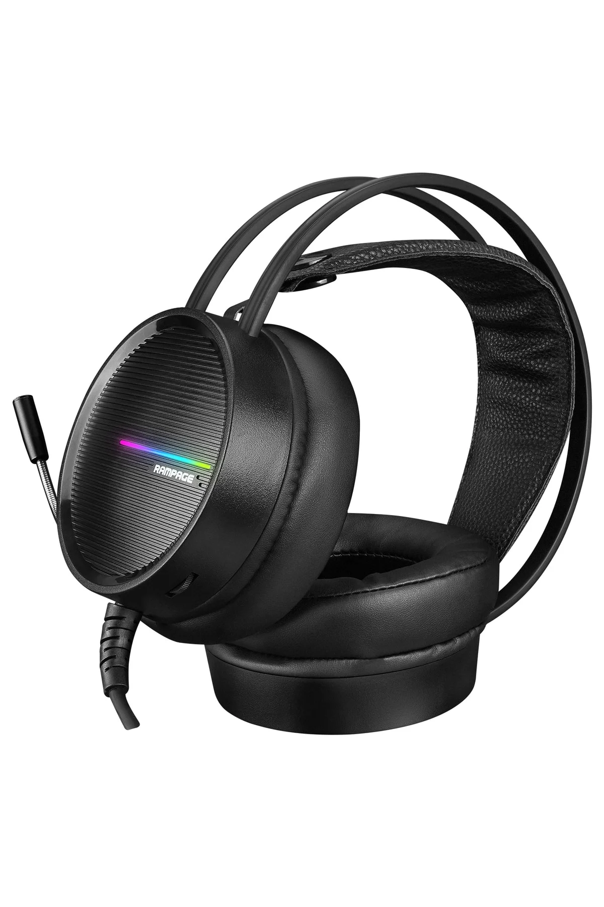 RM-K3 CASHE PLUS USB 7.1 Rainbow Ledli Esnek Sağlam Siyah Gaming Oyuncu Mikrofonlu Kulaklık