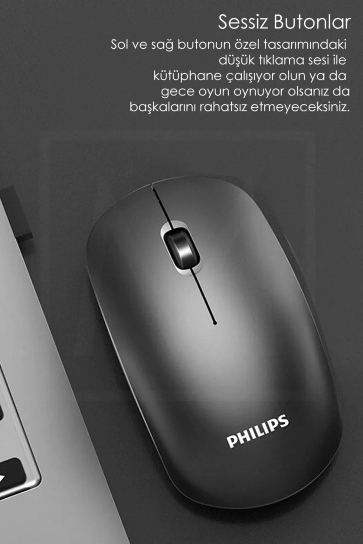 Spk7315 M315 Siyah Wireless Sessiz Click Kablosuz Mouse 1200dp