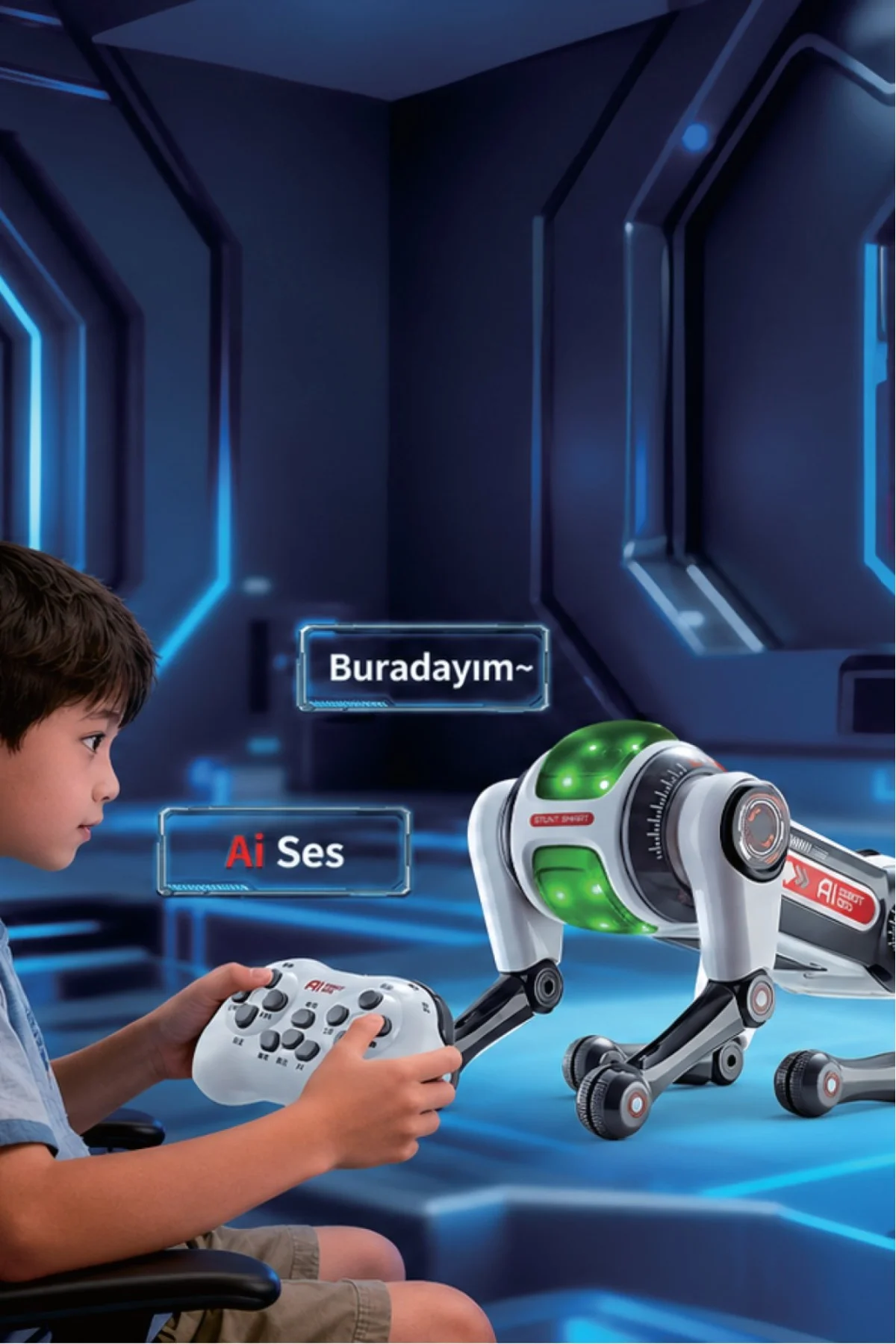 Uzaktan Kumandalı Ai Ses Kontrollü Akrobatik Robot Köpek BRB1