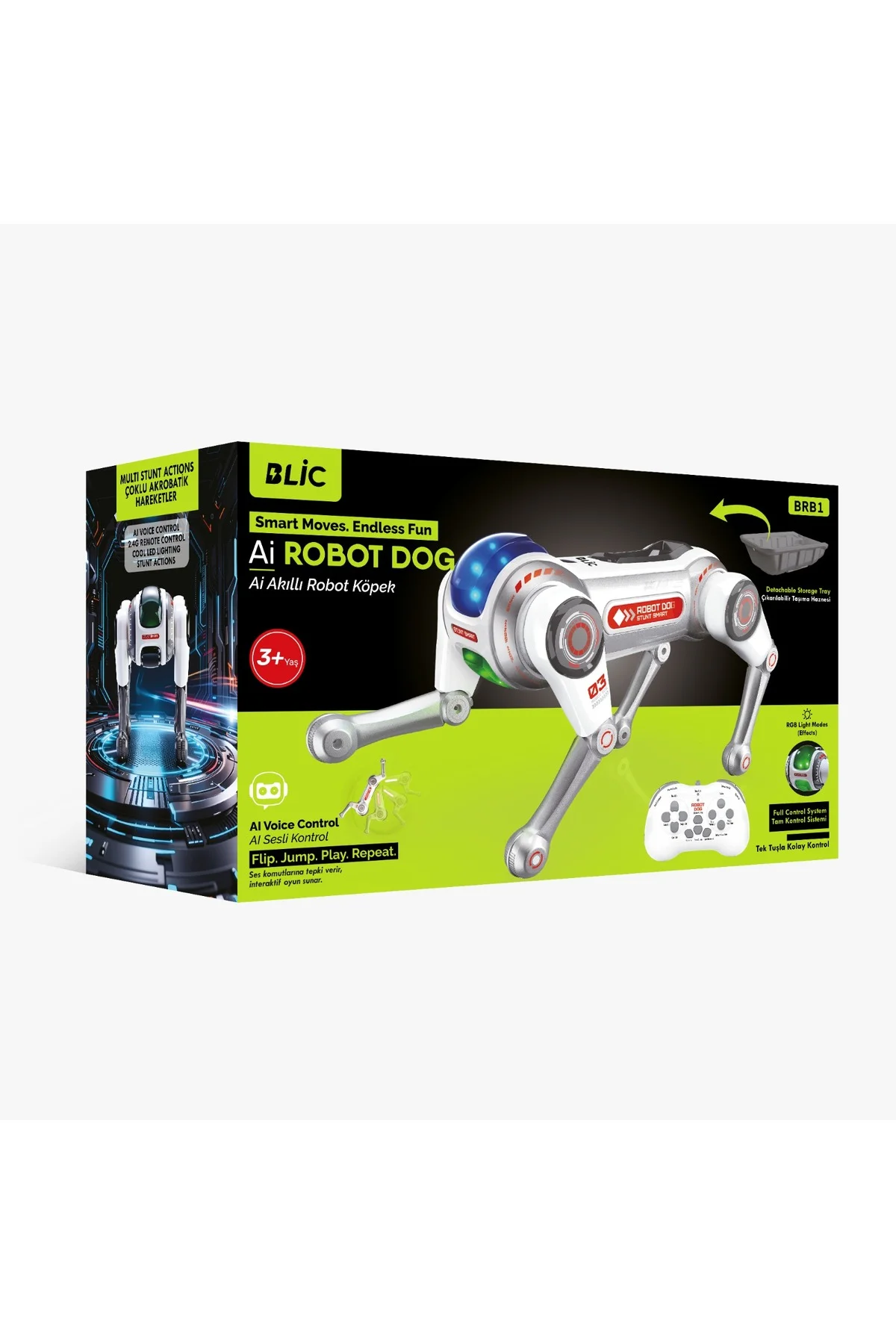 Uzaktan Kumandalı Ai Ses Kontrollü Akrobatik Robot Köpek BRB1