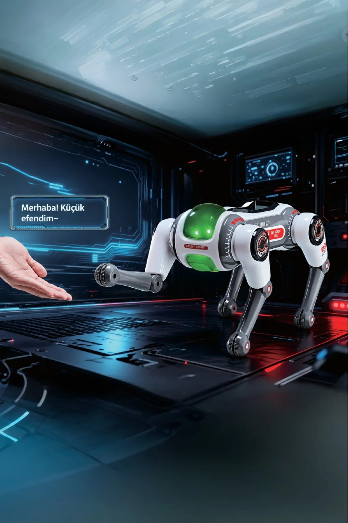 Uzaktan Kumandalı Ai Ses Kontrollü Akrobatik Robot Köpek BRB1