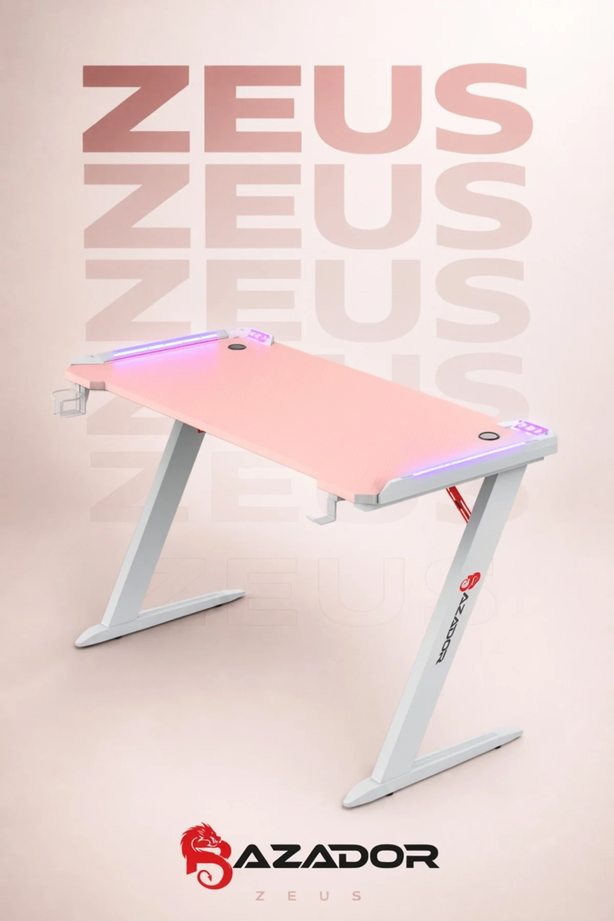 Zeus RGB Ledli Oyuncu Masası 120x60x74