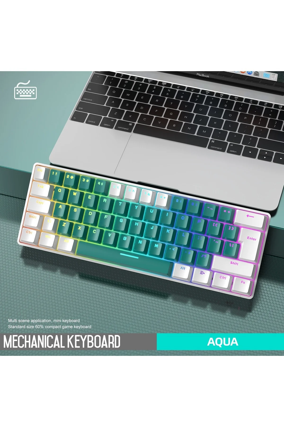 Ziyoulang T60 Mini Rgb 62 Tuş Mekanik Blue Switch Gaming Oyuncu Klavyesi