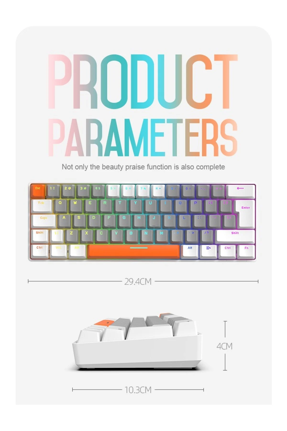 Ziyoulang T60 Mini Rgb 62 Tuş Mekanik Red Switch Gaming Oyuncu Klavyesi