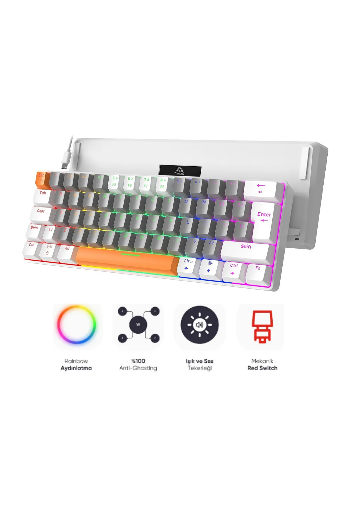 Ziyoulang T60 Mini Rgb 62 Tuş Mekanik Red Switch Gaming Oyuncu Klavyesi